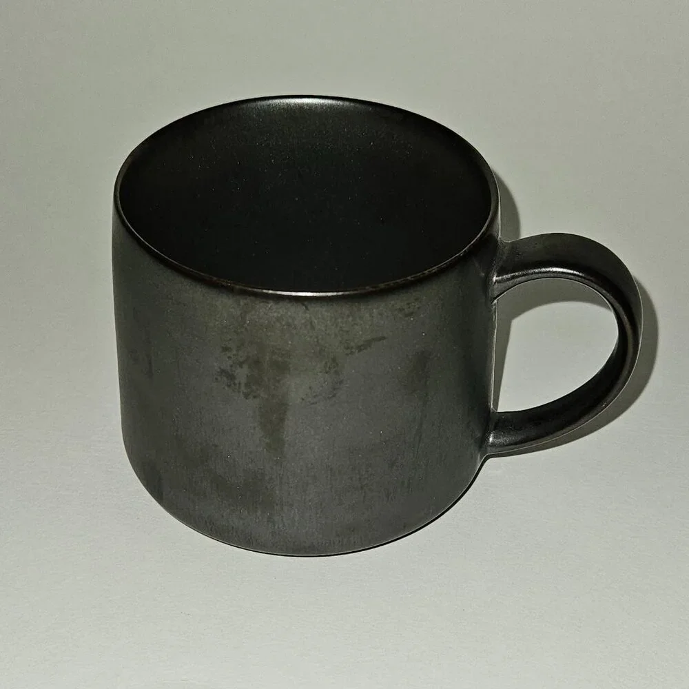 2 Starbucks 2013 Stoneware Mug Coffee Cup Lot 10 oz Brown/Grayish Metallic READ